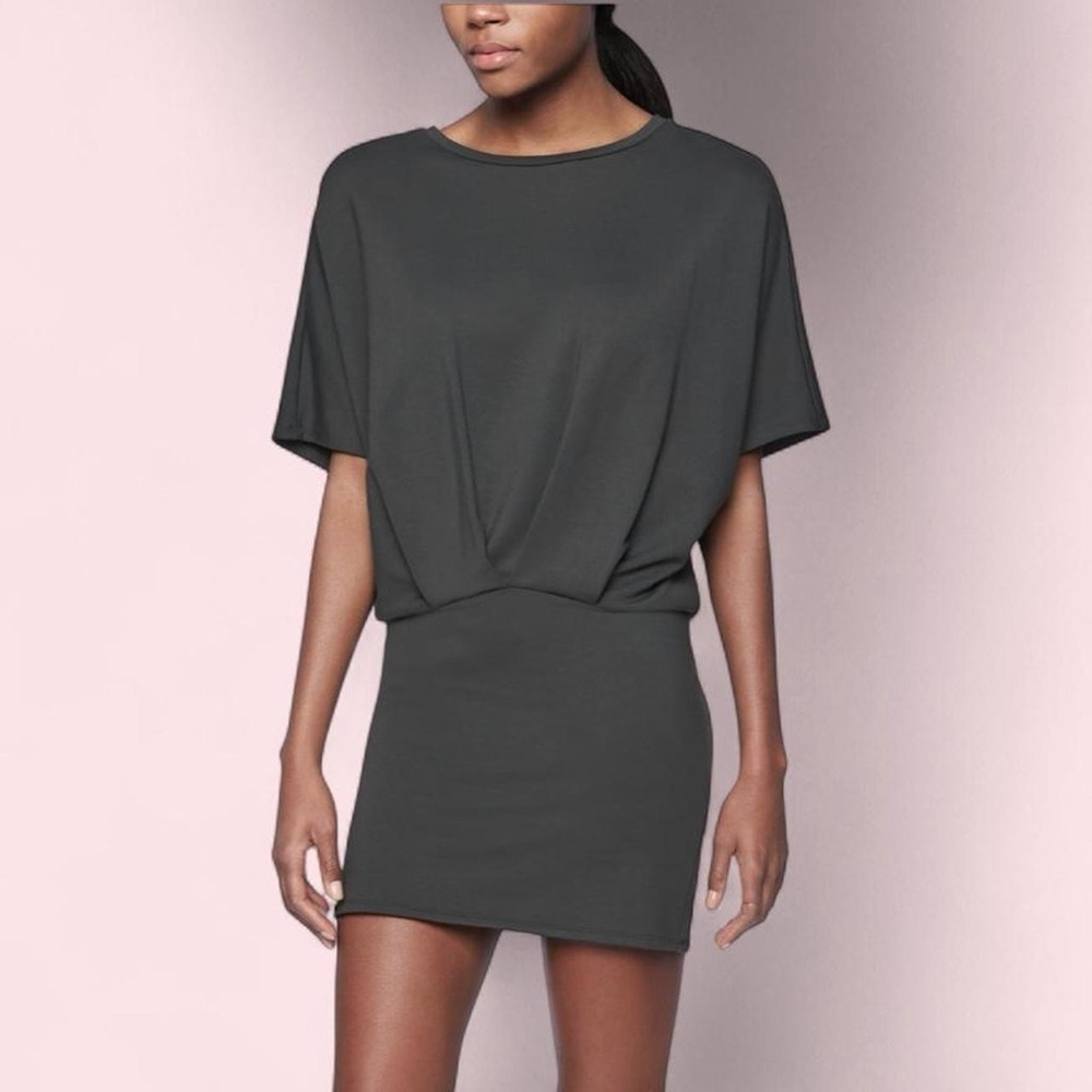 Athleta Grey Pronto Pleated T-shirt Dress